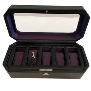 Wolf Watch Case 5 Watch Storage with key
